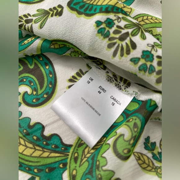 PLANET Silk Paisley Floral Tunic Top Swim Beach Cover Size 16 - Picture 8 of 13